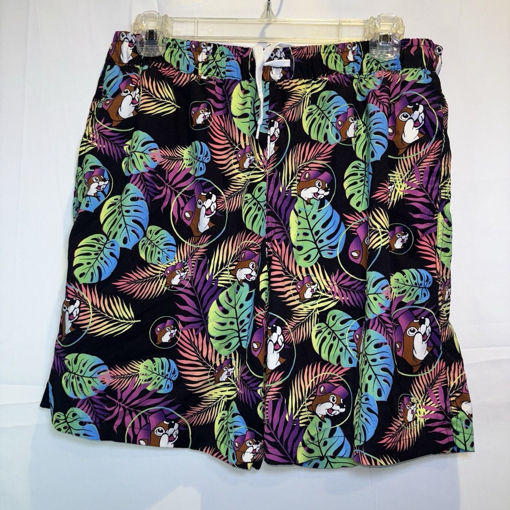 Bucees Buc-ee's Swim Trunks Adult Mens Medium Tropical Beaver Lined Suit Med M‎